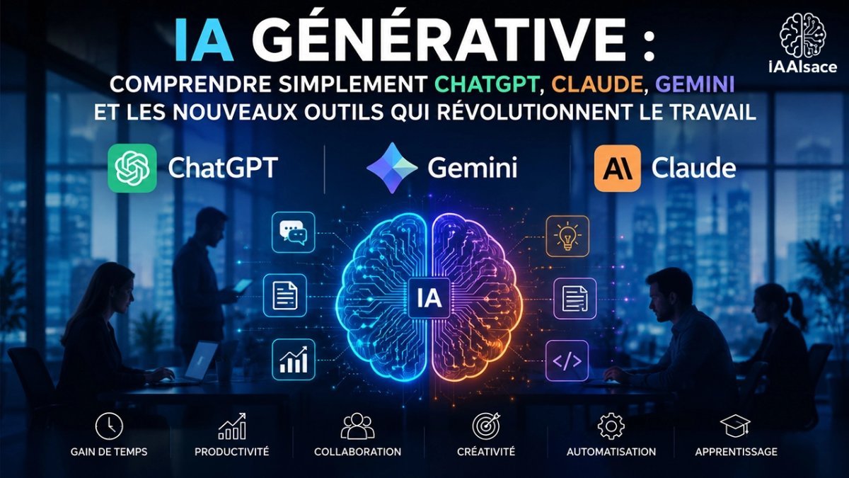 IA générative : comprendre simplement ChatGPT, Claude, Gemini et les nouveaux outils qui révolutionnent le travail