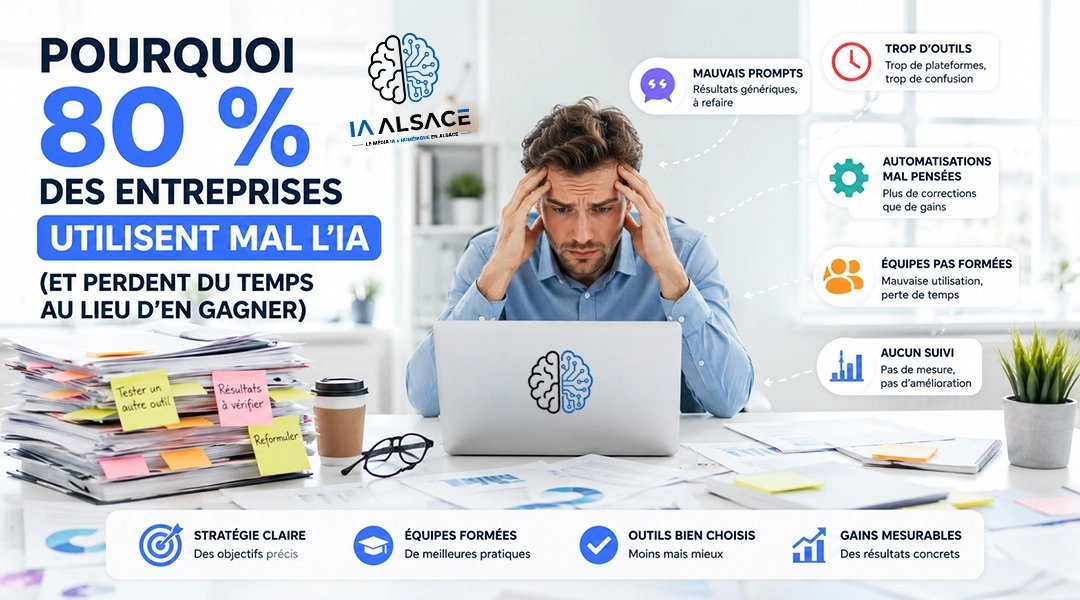 Pourquoi 80 % des entreprises utilisent mal l’IA (et perdent du temps au lieu d’en gagner)
