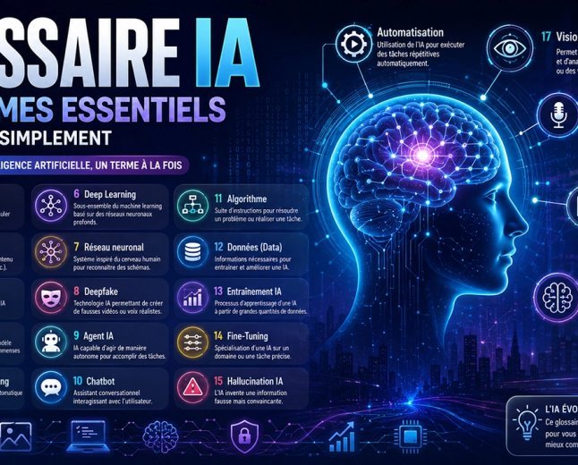 Glossaire IA : 20 termes essentiels de l’intelligence artificielle expliqués simplement