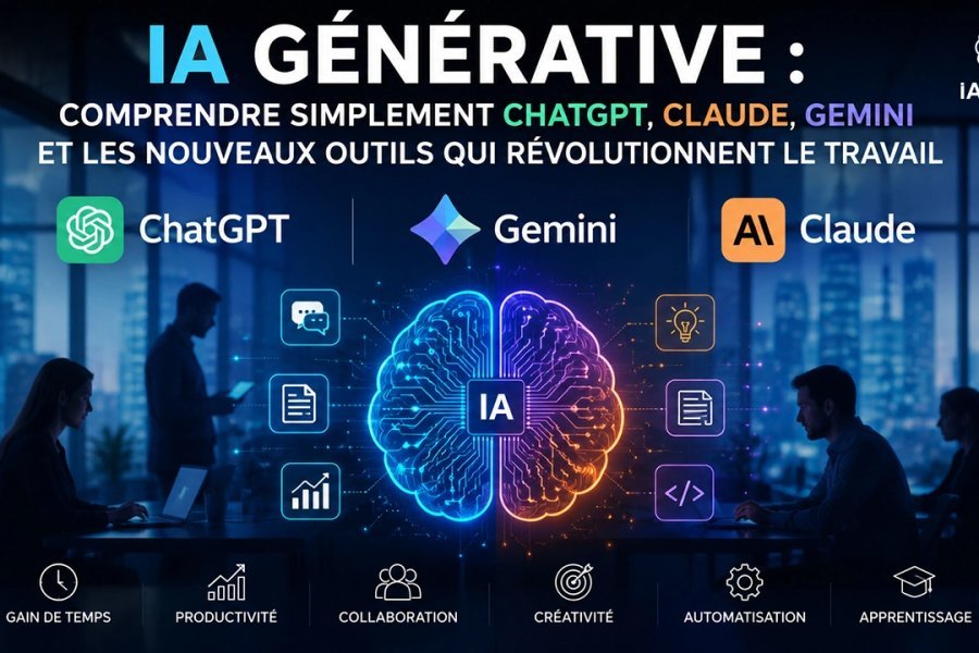 IA générative : comprendre simplement ChatGPT, Claude, Gemini et les nouveaux outils qui révolutionnent le travail